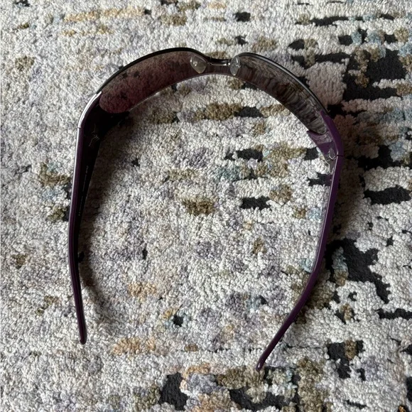 Y2K Dolce & Gabbana Shield Purple Rhinestone Sunglasses, D&G 8037B - Picture 13 of 15